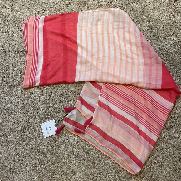 Mark & Hall- Pink Stripe Scarf- New With Tags - Picture 4 of 5